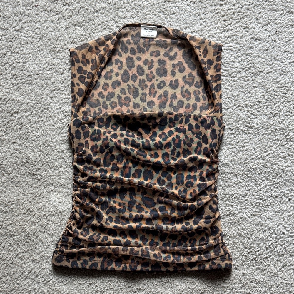 Abercrombie & Fitch Brown Leopard Print Top